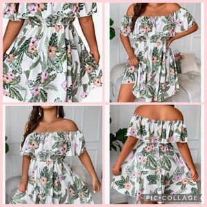 Floerns Women’s Plus Size Dress XL. Off Shoulder Ruffle Trim HS BRAND NEW.